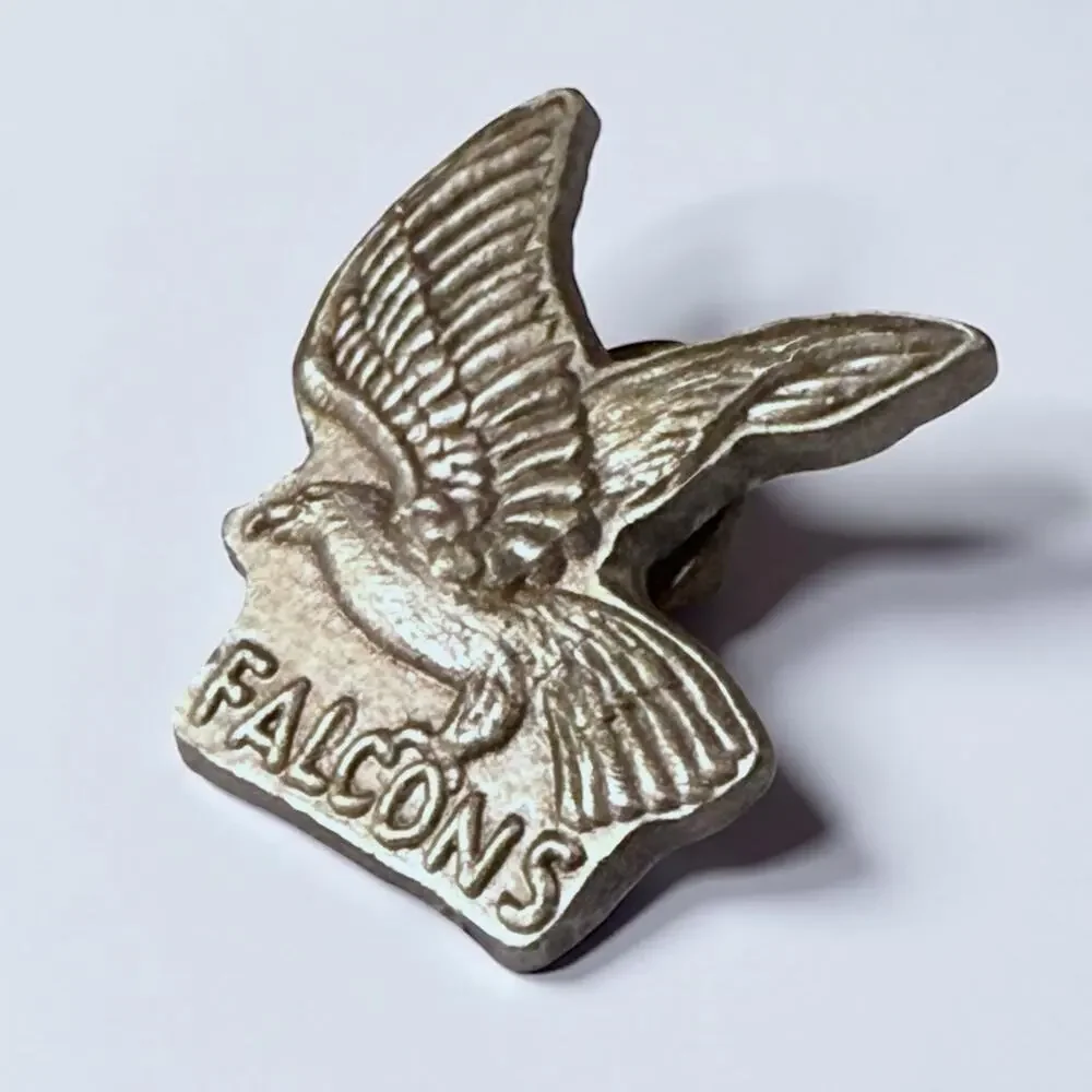 Vintage Falcons High School Mascot Lapel Pin 90s USA Made Letterman Jacket Pin